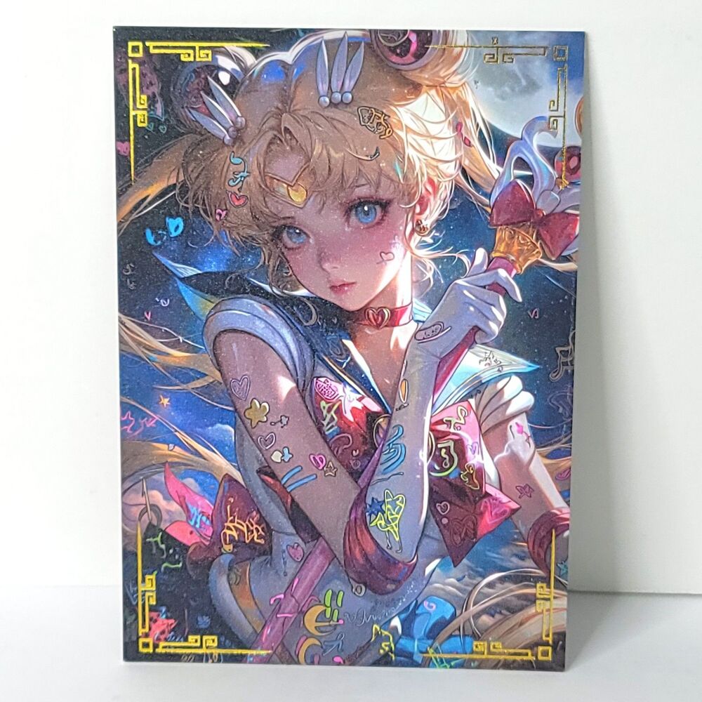 Sailor Moon Modern Double sided Waifu Card Anime Girl Wall Art Oversize Board A5